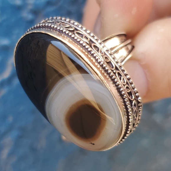 New Botswana Agate 925 Silver Ring. - Picture 12 of 16